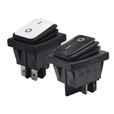 UL IP67 waterproof rocker switch, 4pins on off 20A black housing without Illuminated CQC/ENEC
