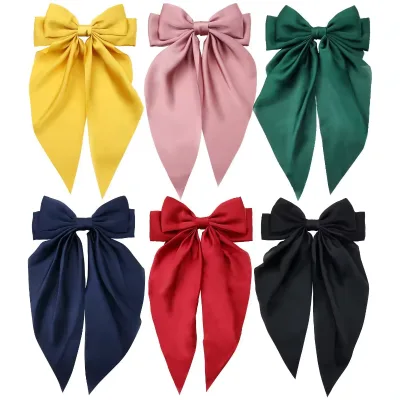 Wholesale New Arrival Korean Girls Bow Knot Hair Clip Ribbon Hairpins Satin Hair Clips for Girls Women