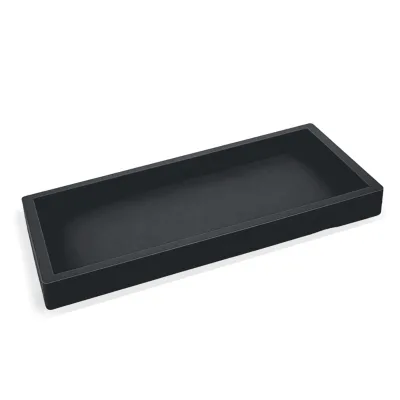 Bamboo Wood  Soap Dispenser Tray Black Bathroom Kitchen Sink Tray for Soap Bottles Key Ring Storage Trays