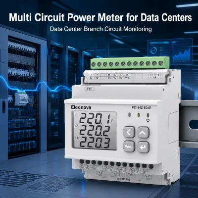 12CH Three Phase Class 0.5S Power Meter with 12,000 Historical Records for Data Center & Industrial Applications