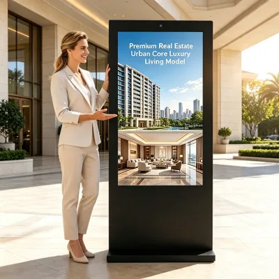 Outdoor Floor Standing LCD Digital Signage Screen Advertising Player With Android System and Remote Cloud Management Function