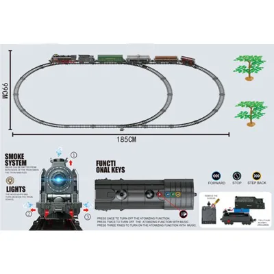 Smoking Classic Train Set Train Slot Toy Battery-Operated Steaming Train W/Light and Sound