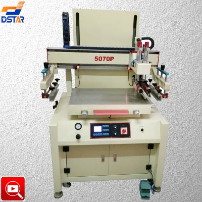 Single Color Semi-automaitc Screen Printing Machine with Flat Bed