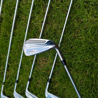 VIREO Right Handed Forged Stainless Steel Golf Iron Set Custom Logo Silver Graphite Steel Shaft S300 Rubber Iron Grip ATI-S394