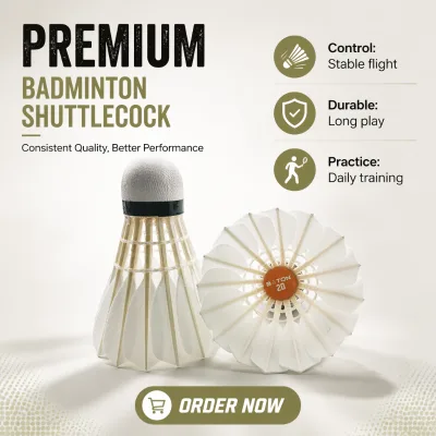 Stable Professional Hybrid Class Duck Feather 2 Layer Straight Feather Cork Head Lightweight High Elastic 5g Badminton