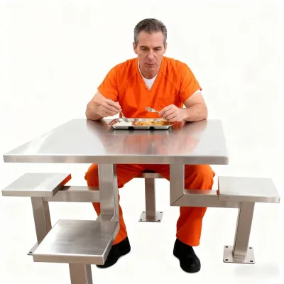 Jail Stainless Steel Table Security Modern Restaurant School Use Commercial Industrial Grade SUS304 Custom Made Manufacturer