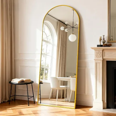 Luxury Decorative Wall Mirrors Home Decor Modern Oval Black Aluminum Framed Mirrors Full Length Dressing Mirror