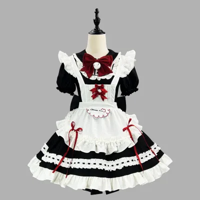 New Cross-Border Adult Black and White Cute Lolita Maid Dress for Soft Girls Cafs and Anime Fans Dress