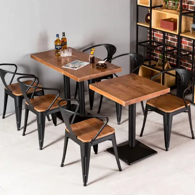 Dining Set Chaise Restaurant Furniture Dining Room Table and Chair Sets Coffee Set Classical Metal Iron Industrial Antique
