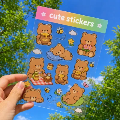 Custom Double-Layer PP Transparent Stickers Waterproof UV Protection Kiss-Cut Labels for Packaging & Branding (Sheet Format)
