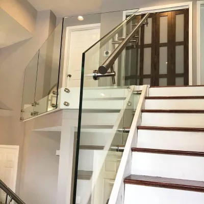Stainless Steel Square & Round Standoff Wall-Mounted Glass Railing Fitting Satin Polished Black Finish Available