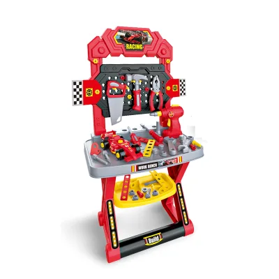 Racing Light Electric Drill Tools Table for Age 3-4-5-6-7-8 Boy&Girl Gift,87pcs Realistic Toy Tools,Kids Tool Set Toy With Drill