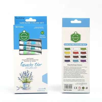 Keep Smiling 12 Colors 12ml Tube Non-Toxic Gouache Paint Set for Gouache Opaque Watercolor Painting