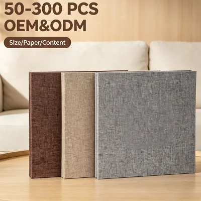 Custom Linen Self Adhesive DIY Photo Album 12*18inch Large Capacity Family Handmade Creative Gift for Wholesale