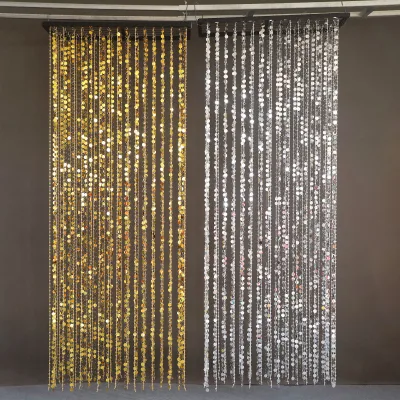 New Acrylic Crystal Bead Curtain Silver Sequins Mixed Pendantsperfect Wedding Decorations Hotels Banquet halls Crystal