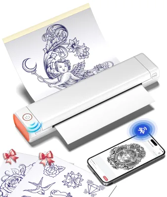 Portable Mini A4 Thermal Impresora Bluetooth Wireless Mobile Portable Office/ Travel Business/Photo Design Draft Tattoo Printer