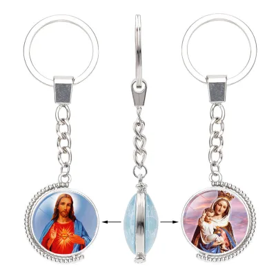 Custom Religious Icons Religion Keychain Christian Ornament Jesus Virgin Mary Jesus Pendant Keychain