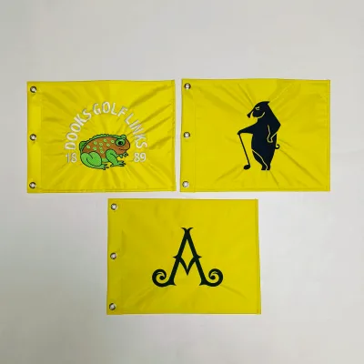 Low Price Customized Logo 420D Nylon Polyester Golf Waterproof Flag for Golf Club