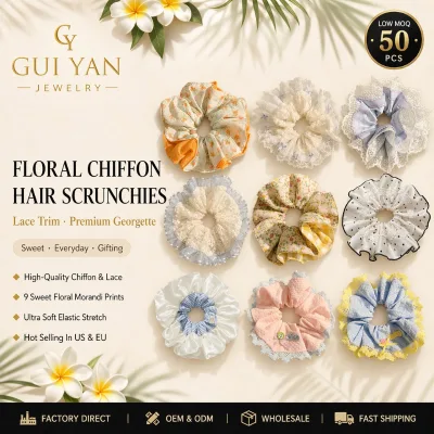 European and American Style Girls Satin Silk Stretch Hair Tie with French Bow Kids Accessories Hairbands