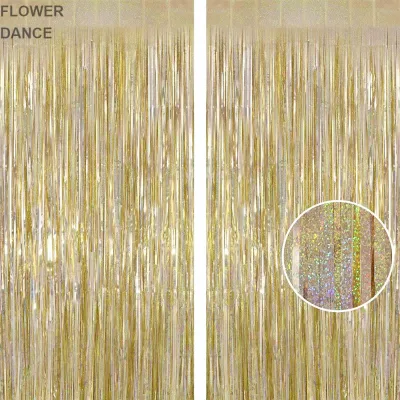 Birthday Wedding Decoration Adult Anniversary Decor Bachelorette Party Backdrop Curtains Glitter Gold Tinsel Fringe Foil Curtain