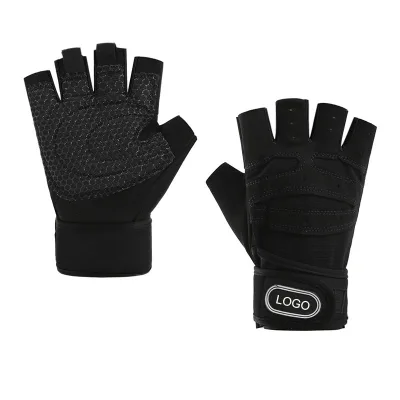 Unisex Custom Logo Fingerless Gym Training Gloves for Workout Fitness Weight Lifting with Comfortable Design