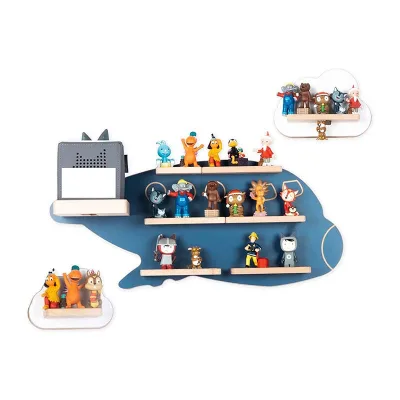 Doll Toy Decoration Storage Rack Wooden Wall Hanging Decoration Wooden Wall Shelf