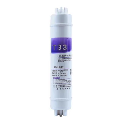 T33 Quick 1/4 Connector Activated Carbon Reverse Osmosis Home Water Treatment Filter Element with 1 Year Warranty