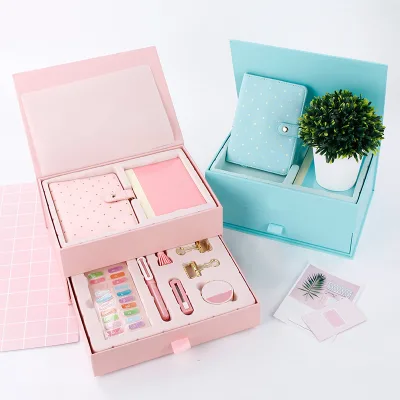 2025 School Supplies Luxury Cute Cartoon Stationary Set Box Ruler Pencil Eraser Color Box Custom Logo for Kids-Sentu STSS008