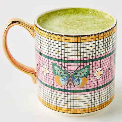 Luxury Fine Dining Coffee Ceramic Mugs Butterfly-Painted Dishwasher Safe Mug Home Decor for Tea and Milk Use