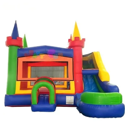 Modular Modern Rainbow Water Slide Bounce House Combo Inflatable Slide with Obstacle Course