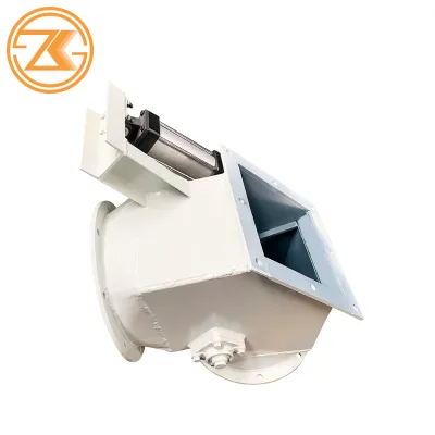 Pneumatic Actuated Three Way Material Diverter Valve Wear Resistant Y Branch Switch Valve for Cement Ash Particle Distribution