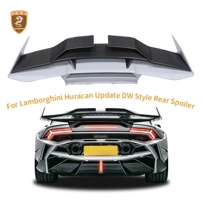 DW Style Carbon Fiber Car Exterior Parts Rear Spoiler for Lamborghini Huracan Carbon Tail Wing