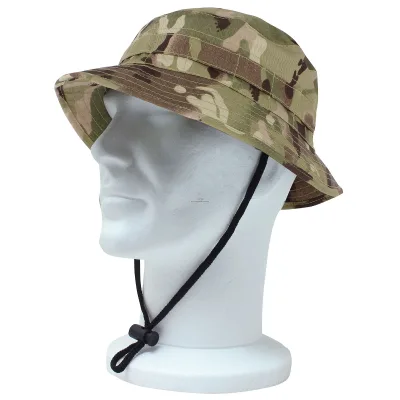 Camouflage Hunting Boonie Hat Short Brim Round Edge Sun Hat Outdoor Hiking Climbing Camo Concealment Bucket Hat