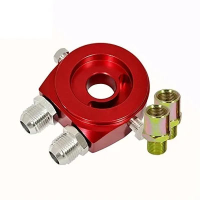 Universal Oil Cooler Sandwich Adapter With in Line Oil Thermostat Oil Sandwich Plate