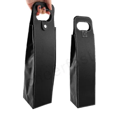 Personalized Reusable Leather Single Protection Wine Travel Bag Beautifully Packaged Long Lasting and Durable Wine Carrier Bag