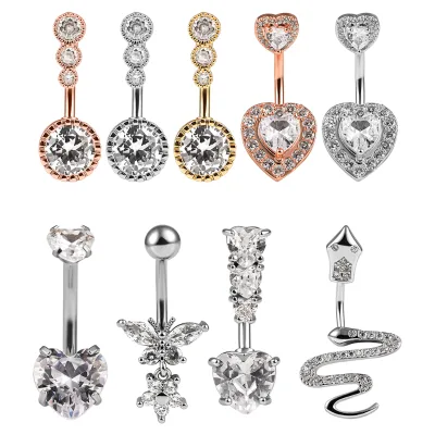 New Fashion Trend Wholesale Designer Navel Women Sexy Orange Belly Navel Ring Piercings
