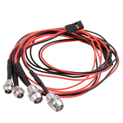RC LED Light Headlamp 1/6 1/10 1/24 Universal 3/5/8mm Lamp Bead Red and White 3-9V Axial for TRX4 SCX10 90046