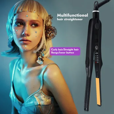 0.3 Inch Super Slim Design Mini Flat Iron for Short Hair Dual Voltage PTC and Ceramic Small Flat Iron Hair Straightener