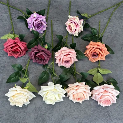 Valentine's Day Gift Artificial Rose Gift Box Pack Wedding Decoration Bulk Single Artificial Rose Flower