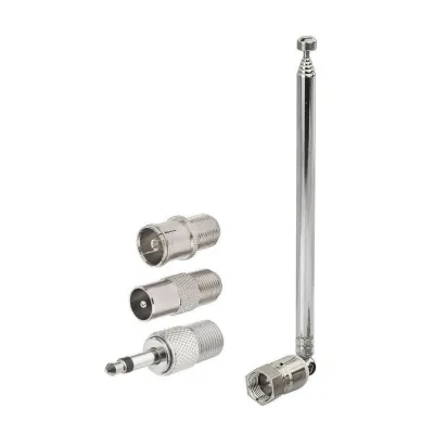 Hot Sale Telescopic FM Radio Antenna F Male Plug 15CM Closed 75CM Open Steel 88-108MHz 118-136MHz for Indoor Outdoor AV Receiver