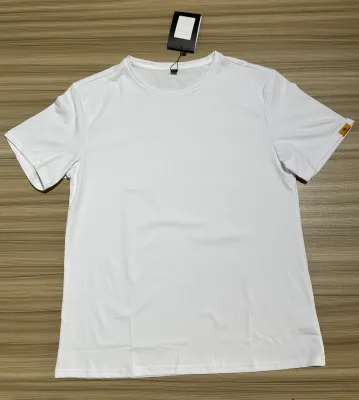 Men Formal Washed 100% Polyester T-Shirt Summer Quick Dry Breathable Moisture Wicking Outdoor Sports Short Sleeve