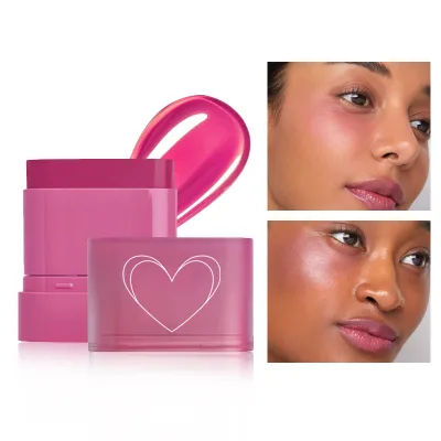 Custom Logo Multi-Use Long-Lasting Lip Cheek Blush Tint Portable Waterproof Moisturizing Cream Blush Stick Color Changing Vegan