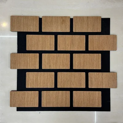 Soundproof Acoustic Wall Panels Recon Veneer Faced Plastic Wood Slatted 600*2400mm Fireproof Waterproof Wood-Plastic Composite