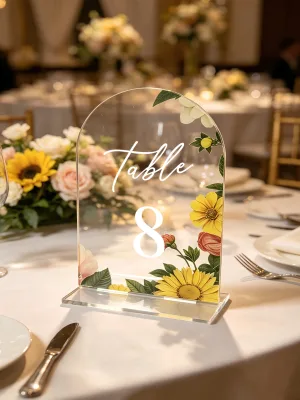 Transparent Acrylic Wedding Table Number Card Hotel Banquet Modern Design