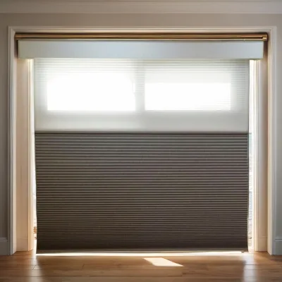 Dual Layer Cellular Shade Polyester Modern Design Light Control Blackout Sliding Window Blinds Ceiling Installation
