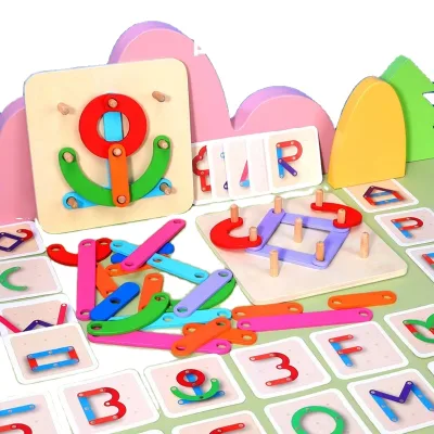 Wooden Jigsaw  Puzzle Set Column Intelligence Toys Baby Educational Toys