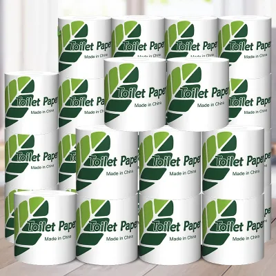 Clean Patterned Bulk Wrapping Soft Bathroom Hollow White Toilet Paper Rolls