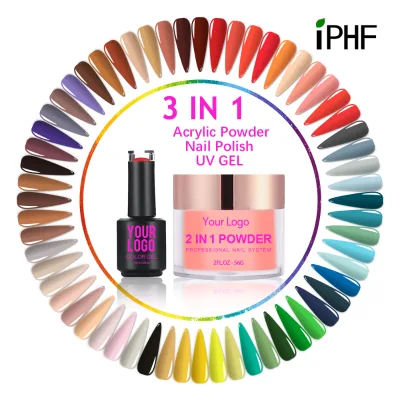 Ema Acrylic Powder Slow Dry Color Match Uv Led Gel Polish Lacquer 3 in 1 Acrylic Powder Set