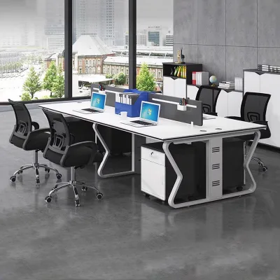Modern Design 4-Person Staff Office Cluster Workstation Modul