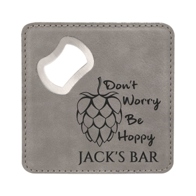 Factory Direct Promotional Beer Leather coaster with Bottle Openers